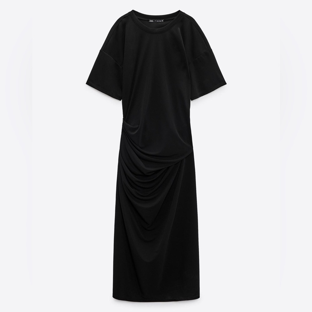 Zara black short sleeve asymmetrical design size small